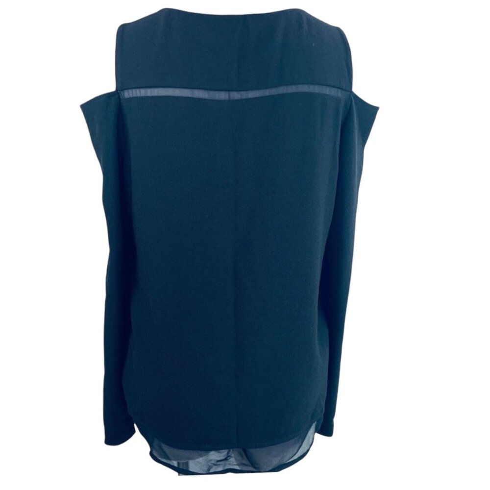 Cooper & Ella Black Cold Shoulder V-Neck Blouse Womens Size S - Picture 7 of 8